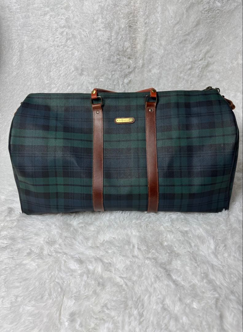 aky Polo Ralph Lauren チェック柄ボストンバッグ