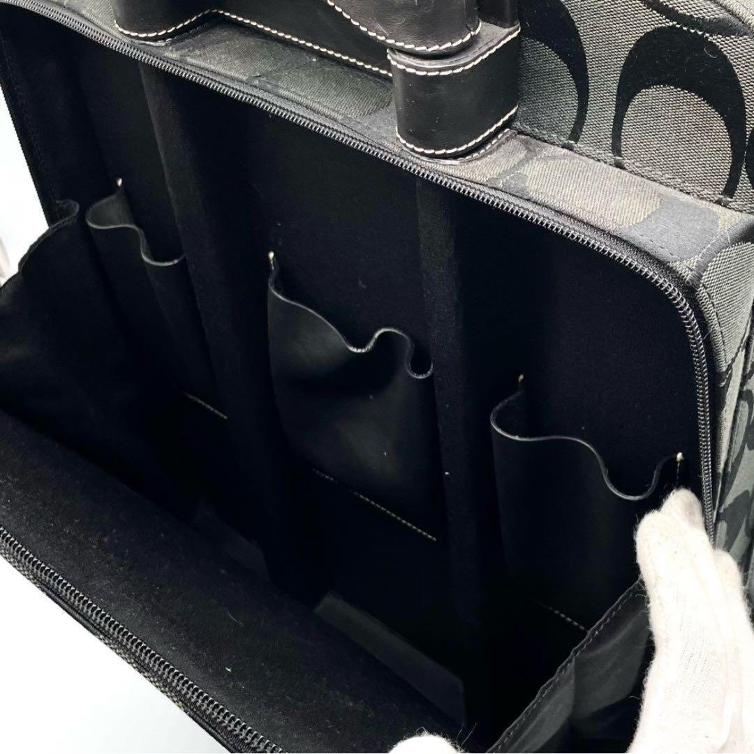 【希少】極美品 コーチ キャリーケース スーツケース シグネチャー ブラック