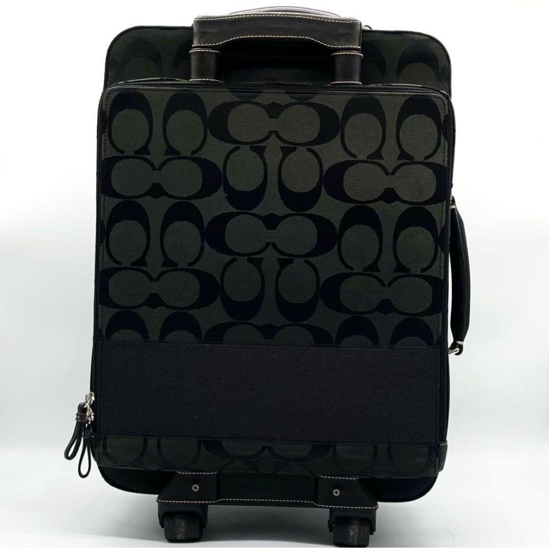 【希少】極美品 コーチ キャリーケース スーツケース シグネチャー ブラック