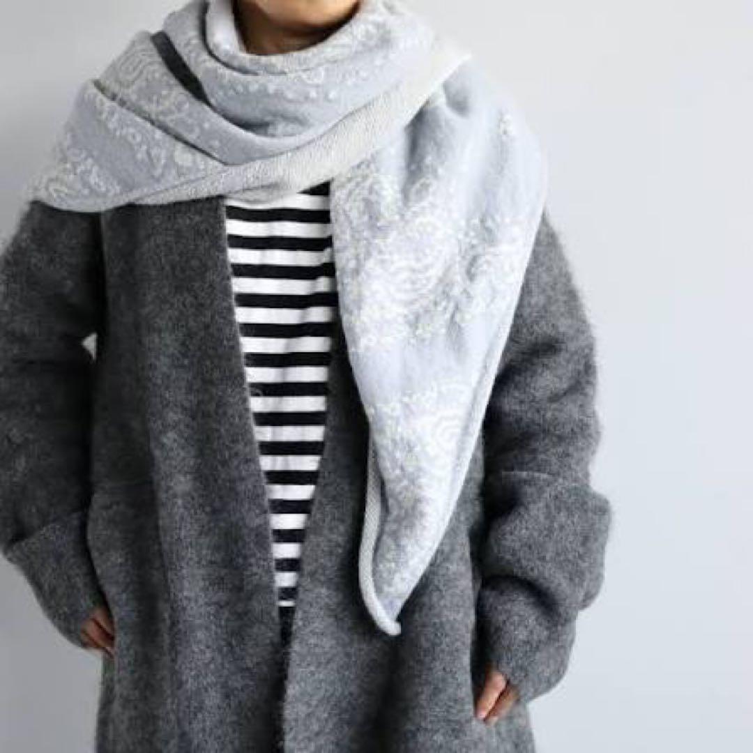 UNFIL アンフィル ロイヤルベビーアルパカバンダナパターンストール