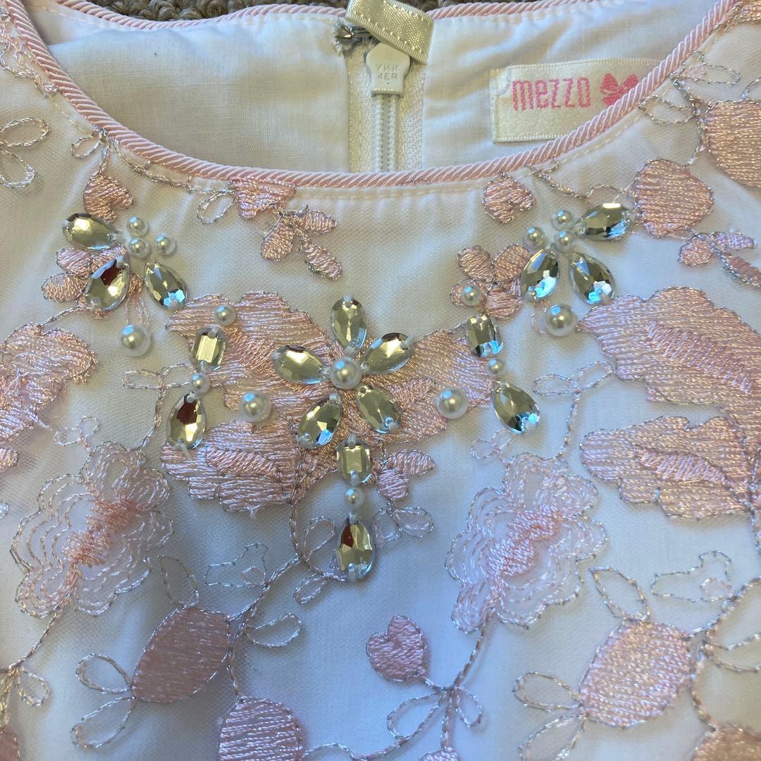 【お値下げ】メゾピアノ　花柄刺繍ドレス 100cm