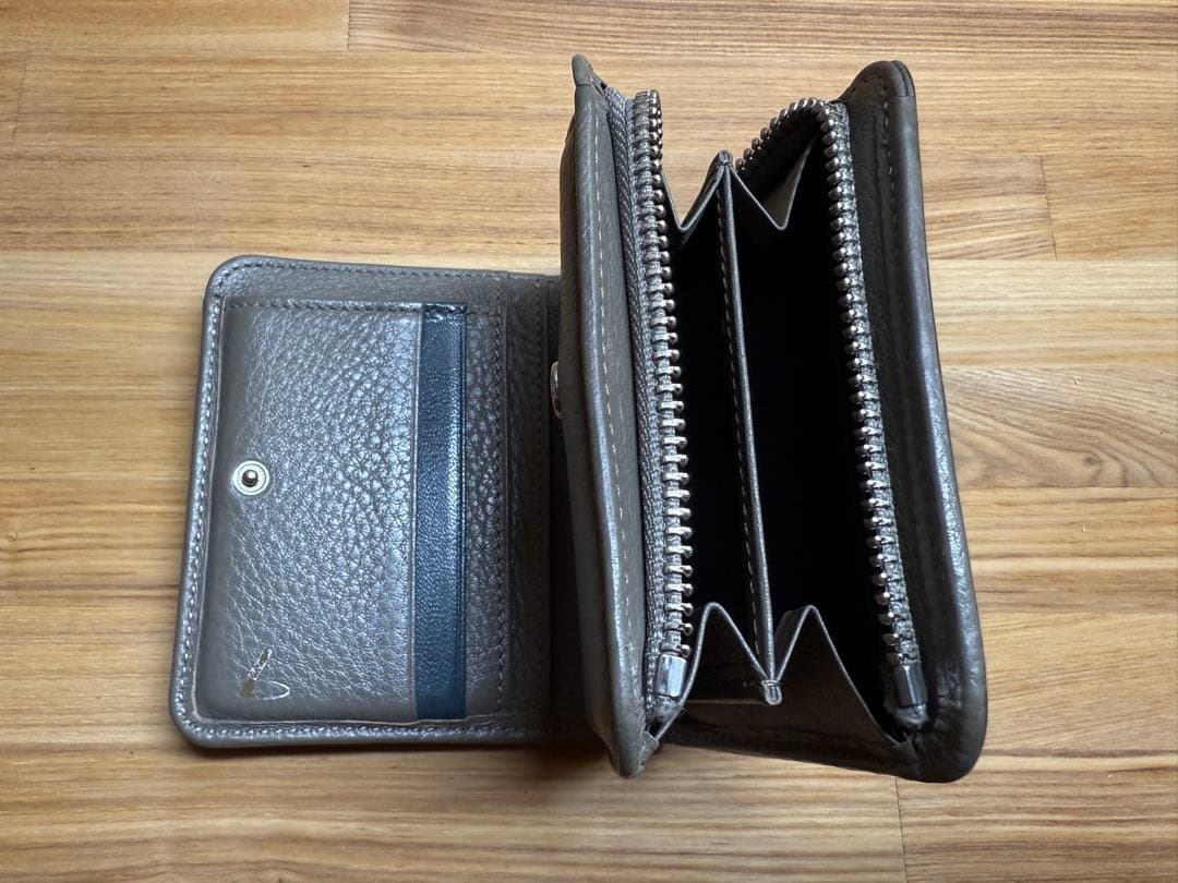 土屋鞄　クラルテ　フリンジスモールウォレット　二つ折り財布　アッシュグレー