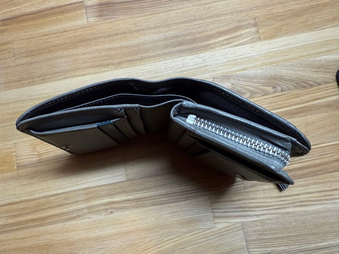 土屋鞄　クラルテ　フリンジスモールウォレット　二つ折り財布　アッシュグレー