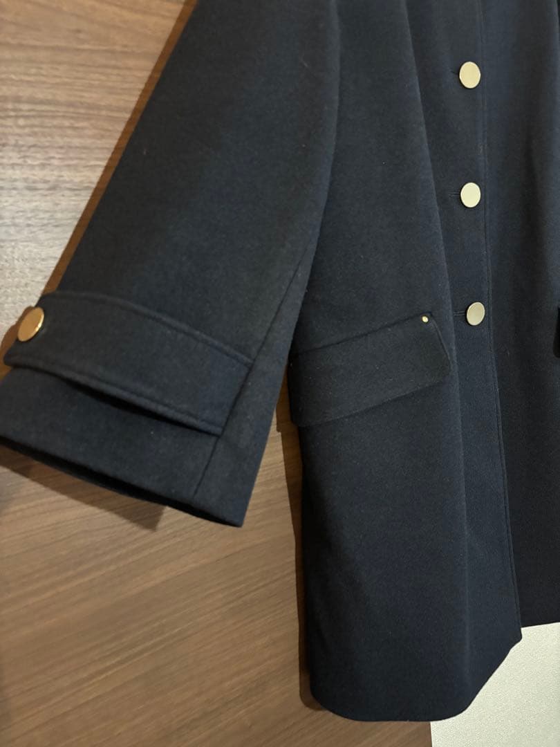 KOKIAノーカラーコートヤマダヤネイビー