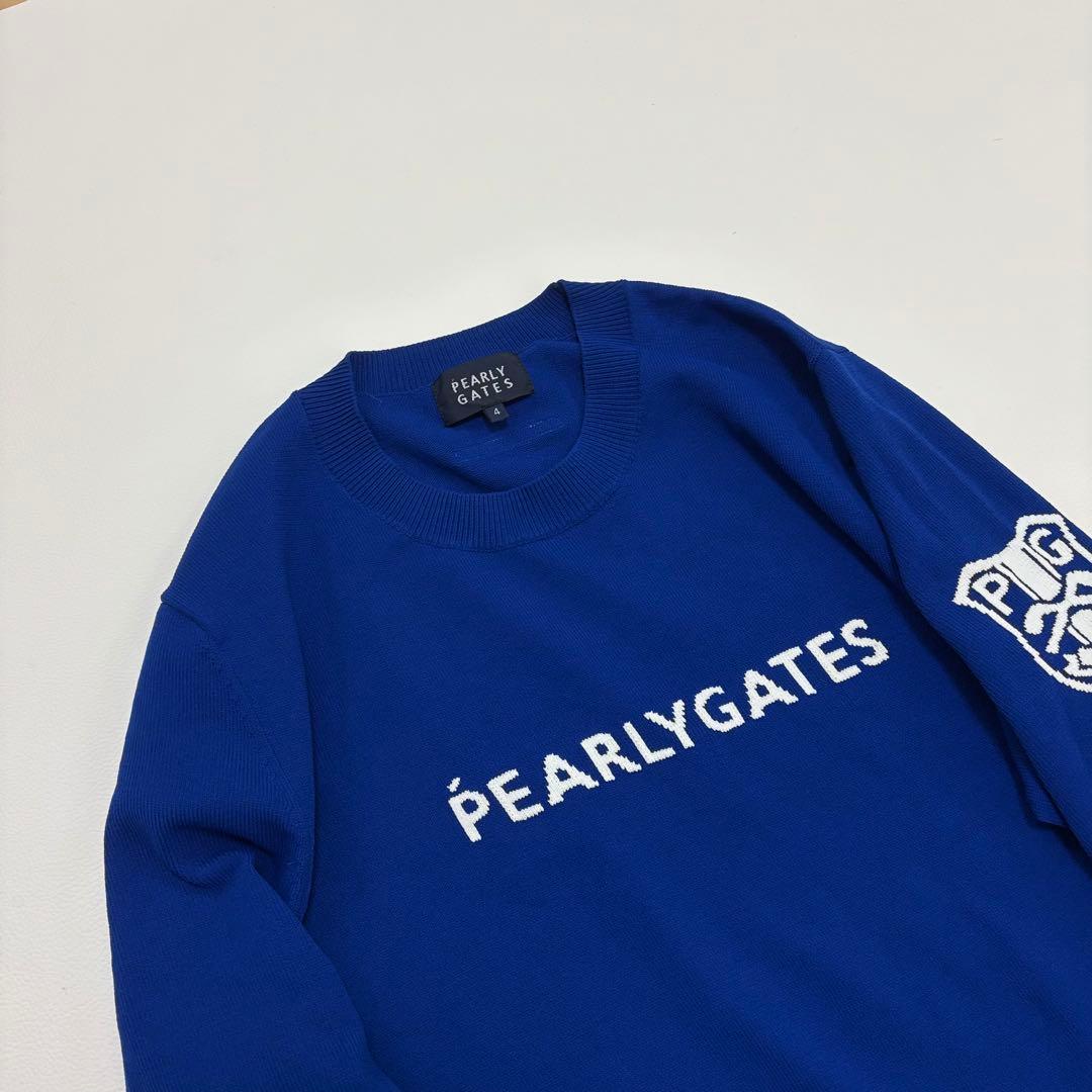 パーリーゲイツ　長袖トップス　ストレッチ　クルーネック　リブニット　伸縮