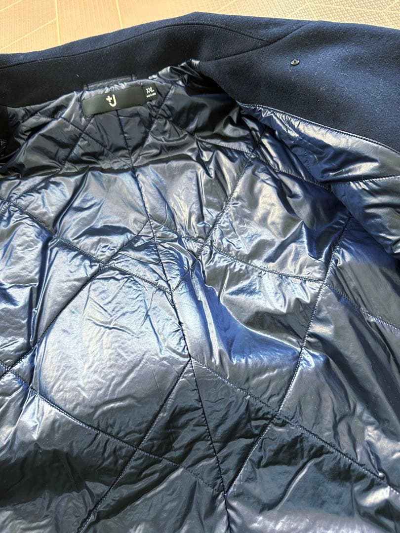 UNIQLO＋J ネイビー ダブルブレストピーコート