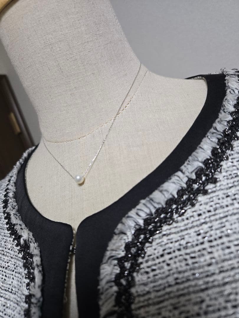 美品✨　組曲　K10ホワイトゴールド　あこやパールネックレス