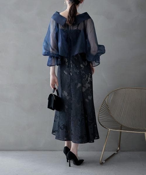 極美品 etoll. エトル シアーブラウス シフォン ボレロ キャミドレス S