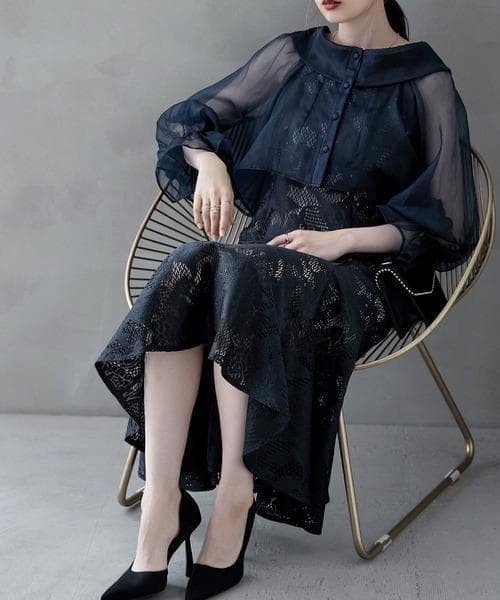 極美品 etoll. エトル シアーブラウス シフォン ボレロ キャミドレス S