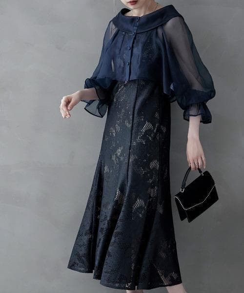 極美品 etoll. エトル シアーブラウス シフォン ボレロ キャミドレス S