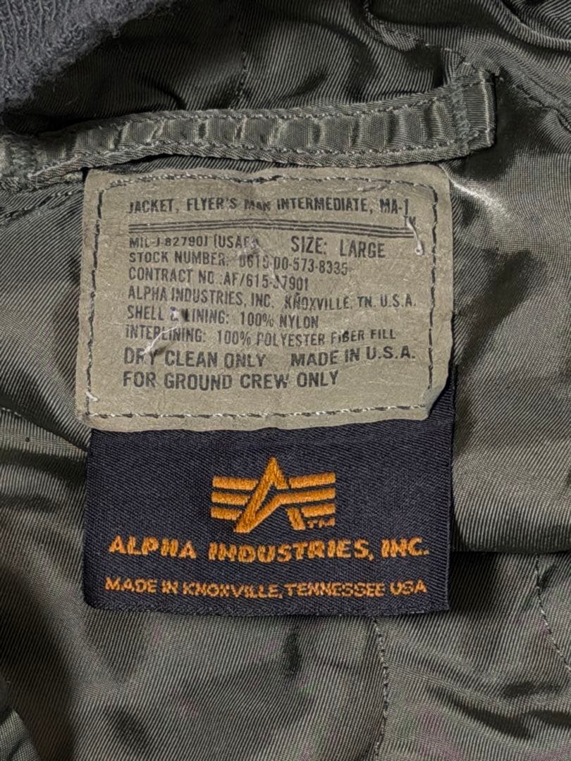 90s MA-1スタイルジャケット Lサイズ オリーブ