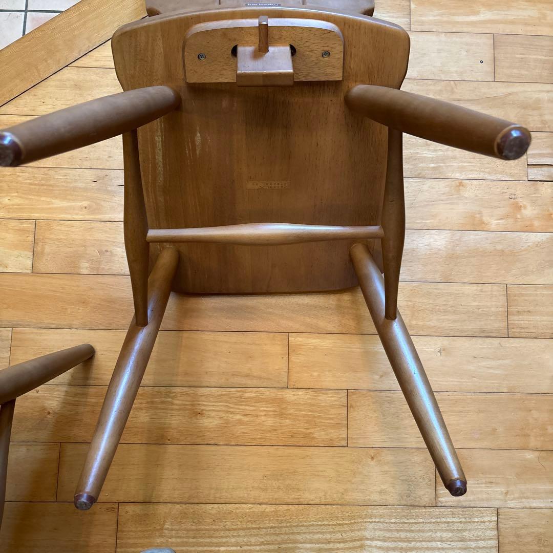 ルスティック 木製ダイニングチェア 2脚セット