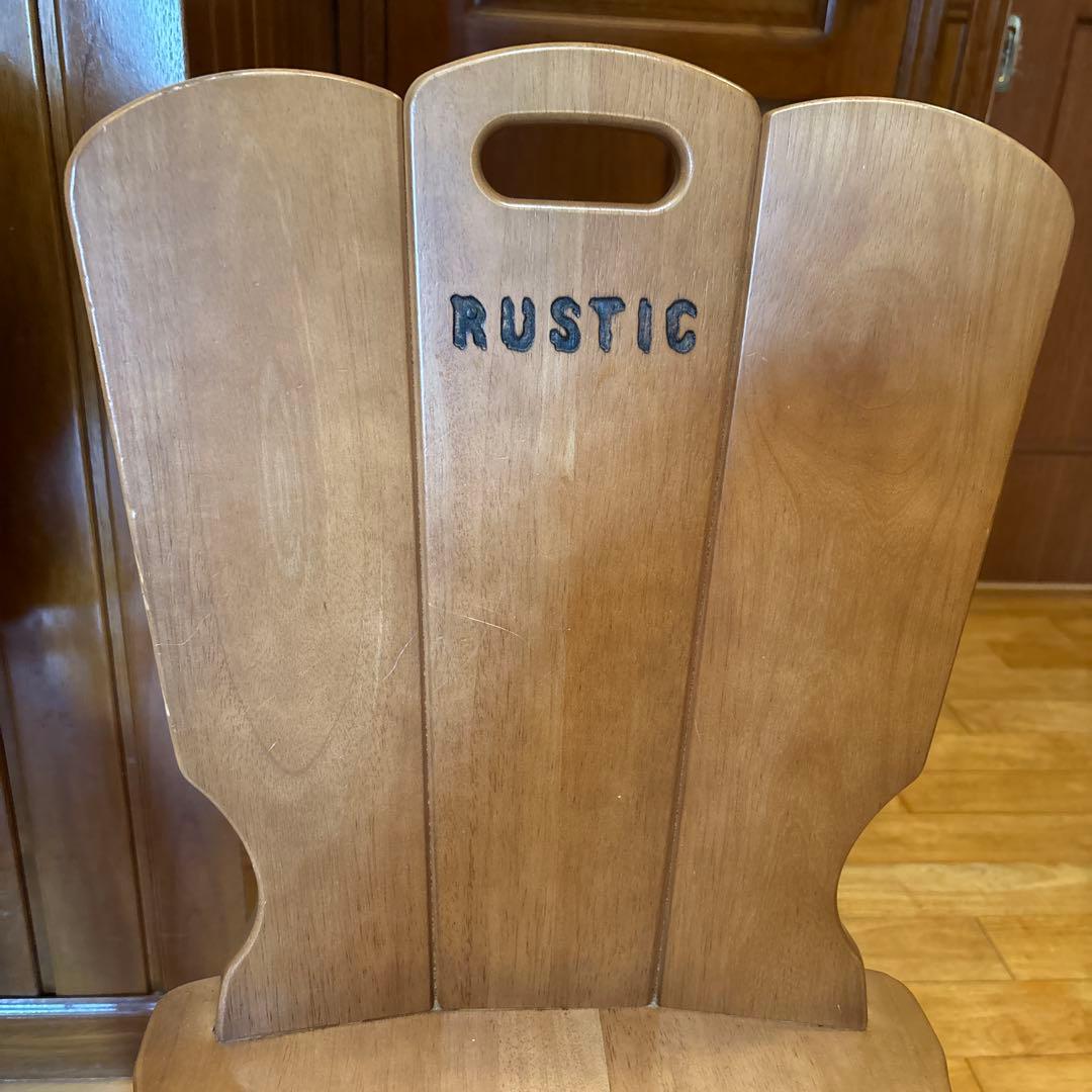 ルスティック 木製ダイニングチェア 2脚セット