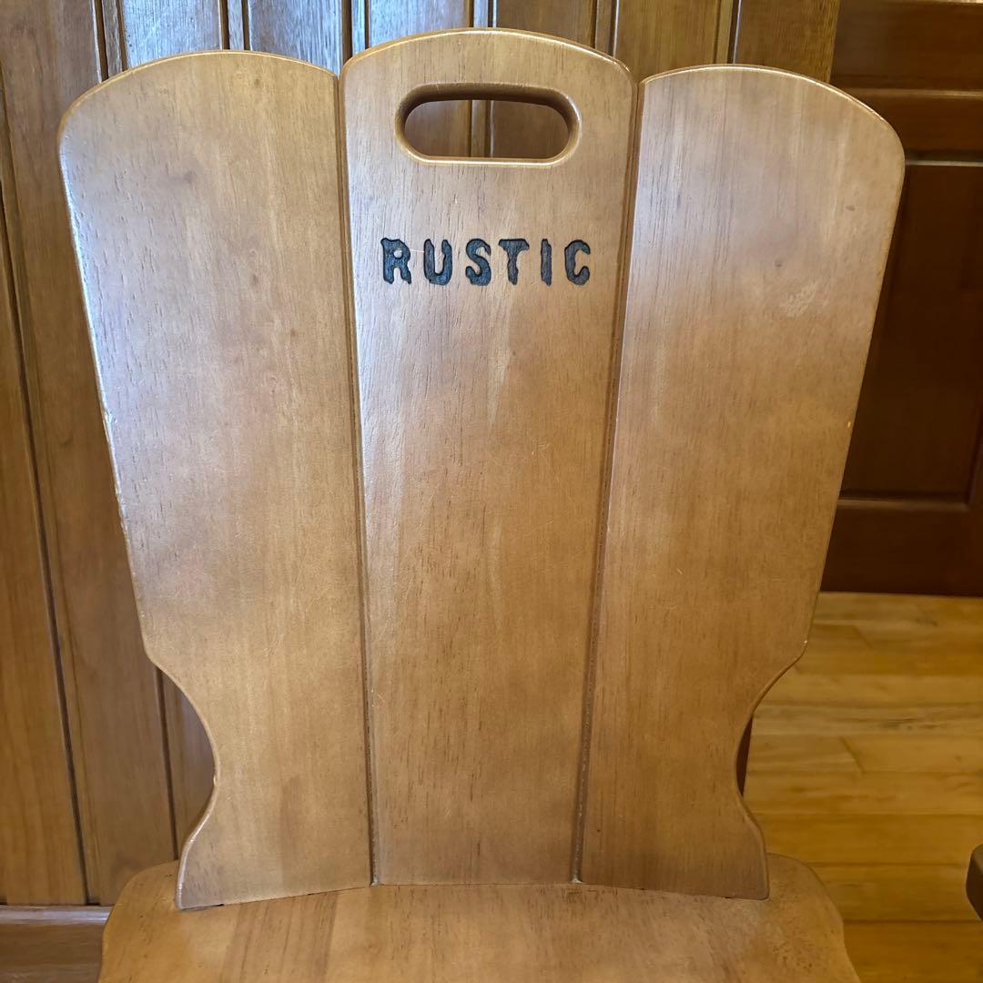 ルスティック 木製ダイニングチェア 2脚セット