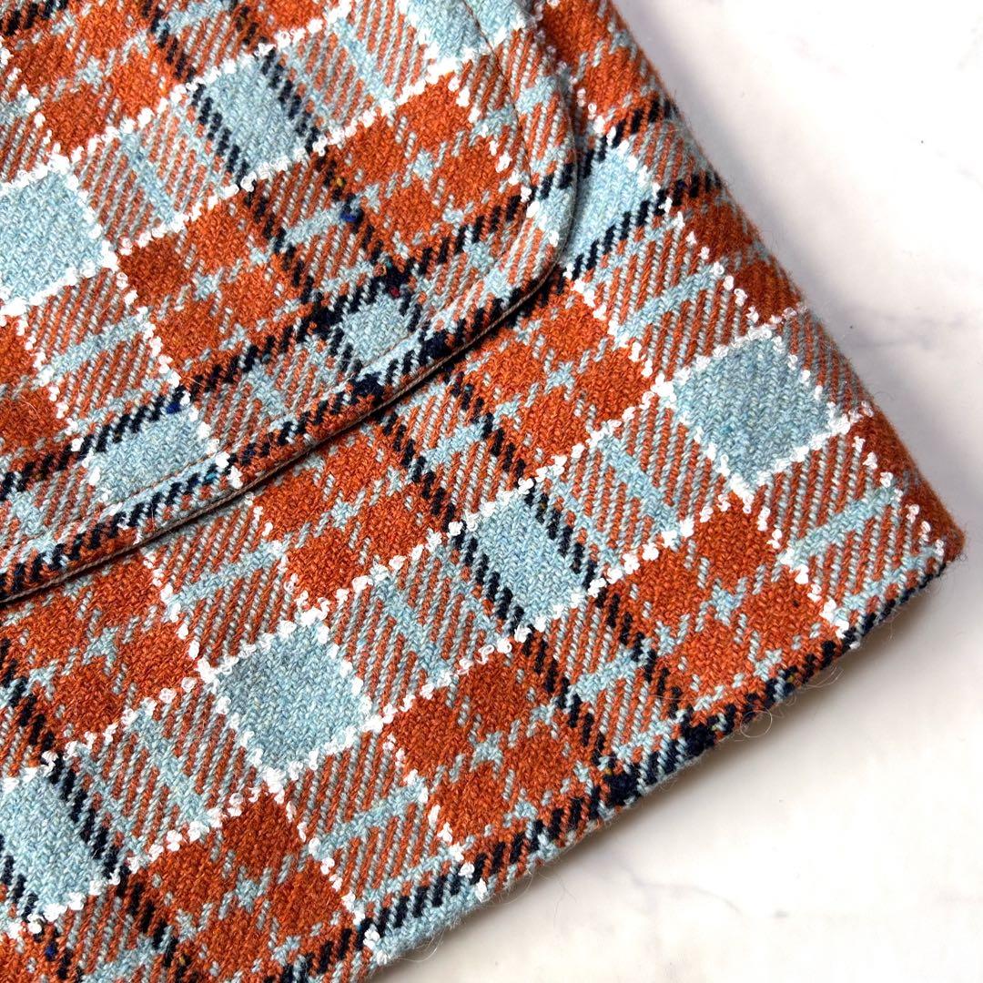 新品タグ付き アトリエドゥサボン チェックウール テーラードジャケット コート