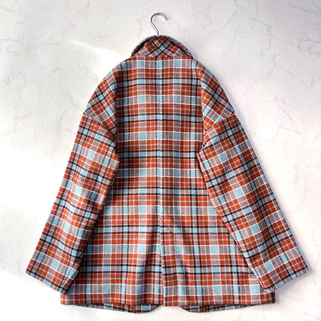 新品タグ付き アトリエドゥサボン チェックウール テーラードジャケット コート