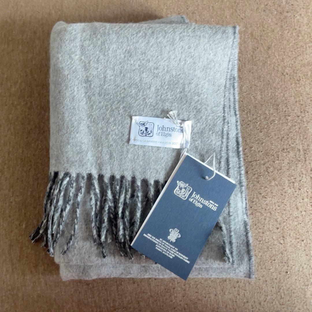 【未使用品】JOHNSTONS OF ELGIN メンズ マフラー