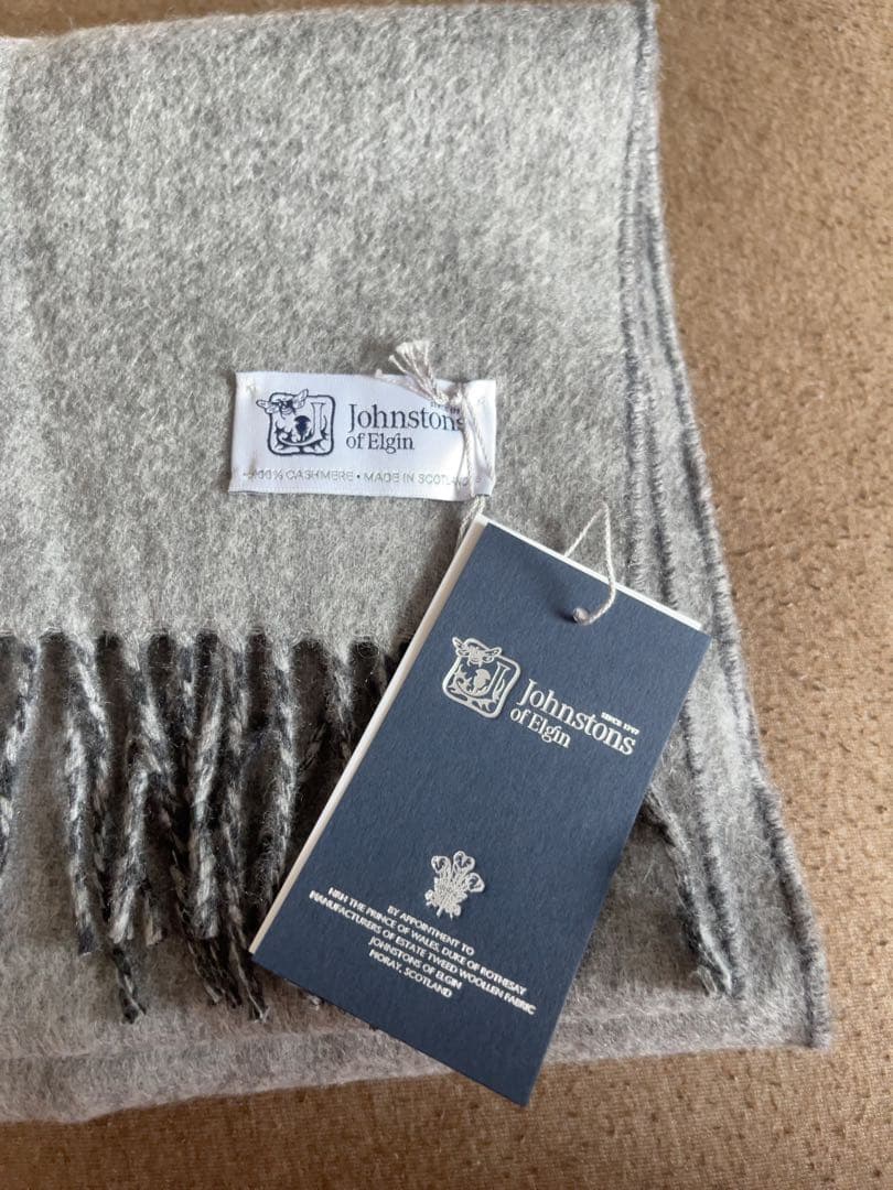 【未使用品】JOHNSTONS OF ELGIN メンズ マフラー