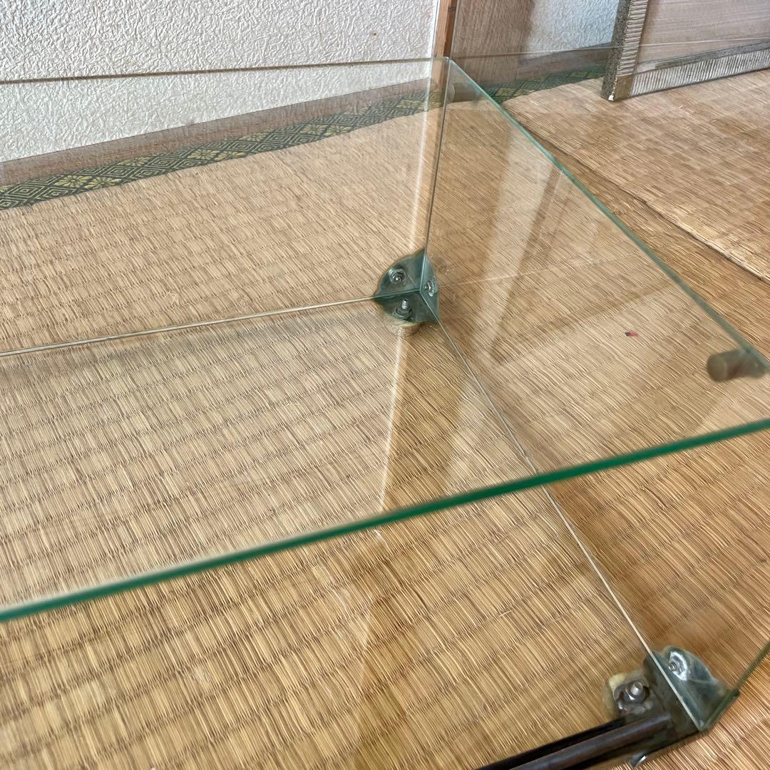 【当時物】全面 ガラスケース 2段 店舗什器 飾棚 店頭 ディスプレイ レトロ