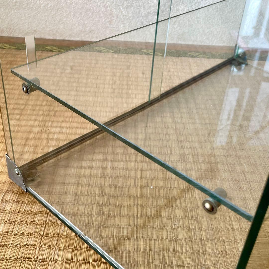 【当時物】全面 ガラスケース 2段 店舗什器 飾棚 店頭 ディスプレイ レトロ