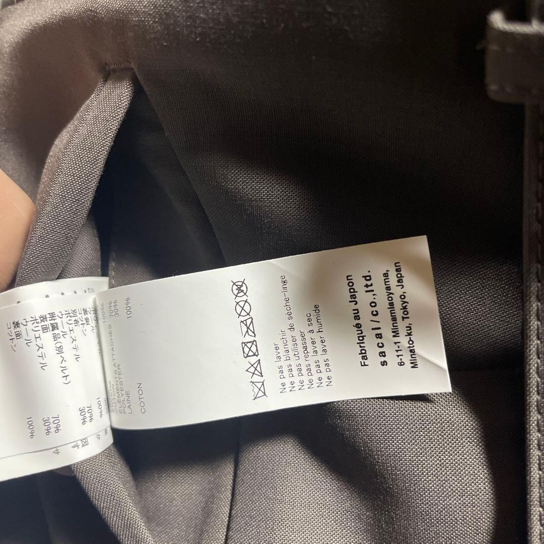 sacai グレー スラックス ベルトループに不備あり