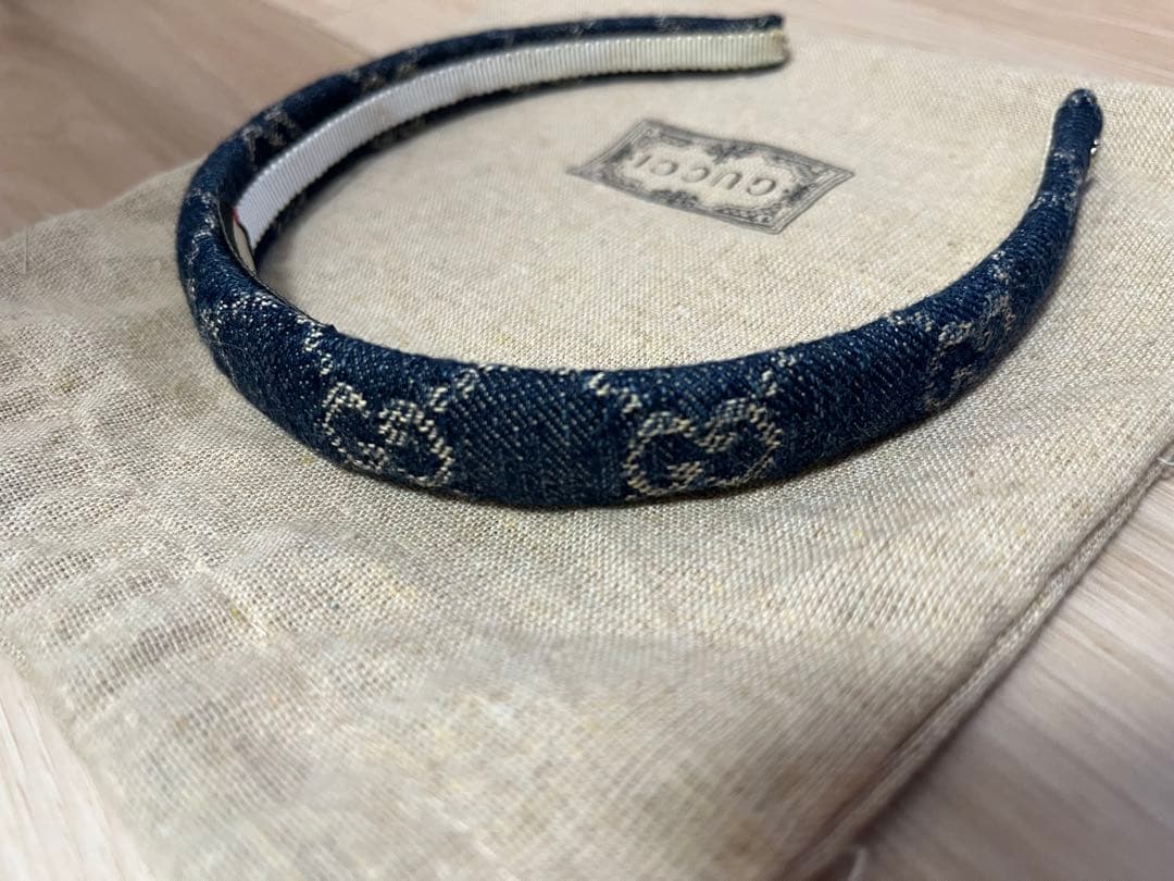 GUCCI ネイビーデニム ヘアバンド