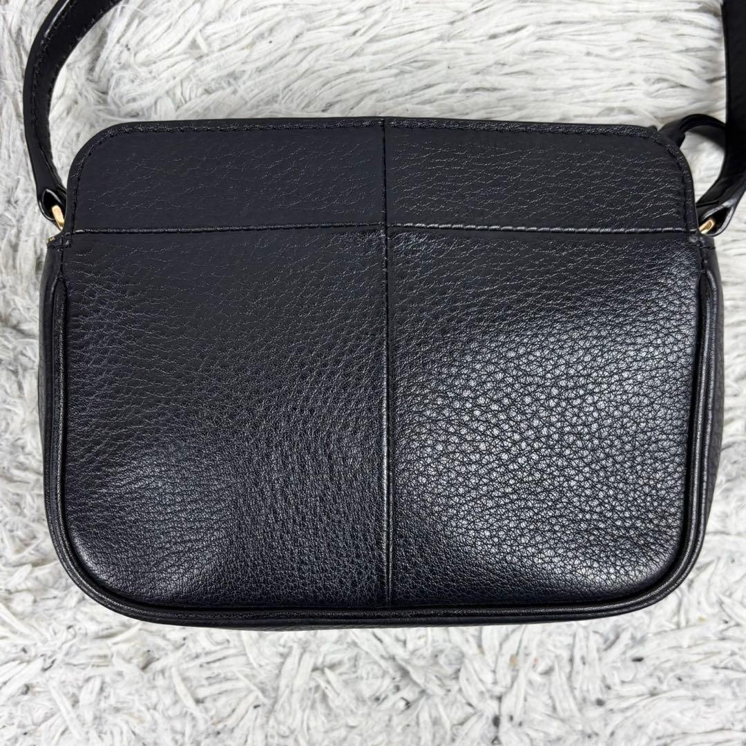 極美品 トリーバーチ レザー ショルダーバッグ シェブロン ファスナー ブラック