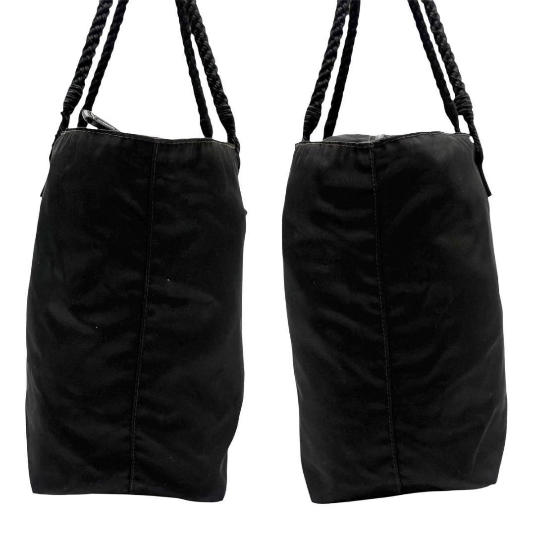 お買い得 プラダ トートバッグ テスートナイロン 三角ロゴ ブラック　編み込み