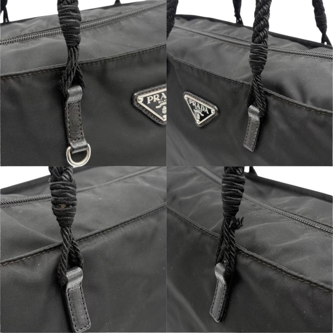 お買い得 プラダ トートバッグ テスートナイロン 三角ロゴ ブラック　編み込み