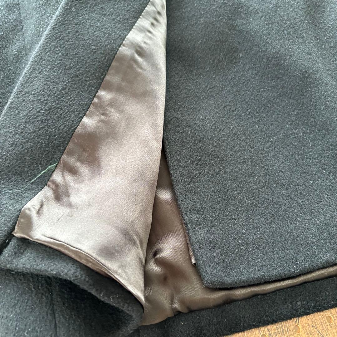 【最高級カシミヤ100%】イタリア製 ロングチェスターコート ダブル 40 黒