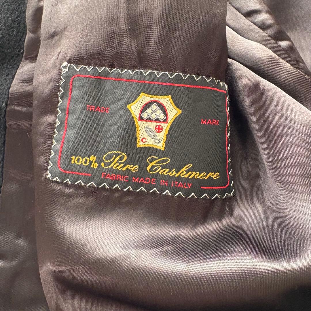 【最高級カシミヤ100%】イタリア製 ロングチェスターコート ダブル 40 黒