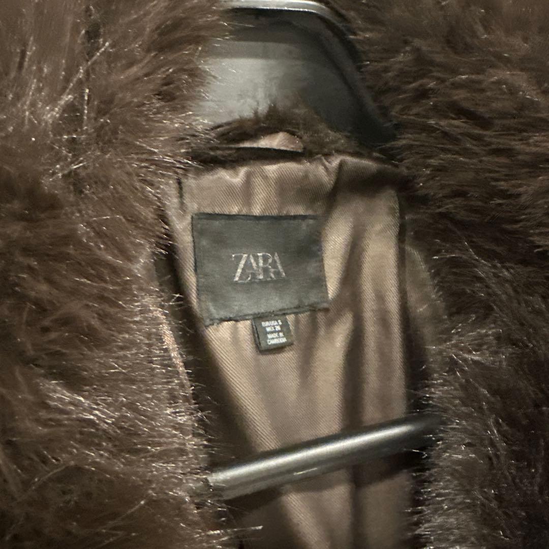 ★美品★ZARA フェイクファー ショートコート ブラウン S