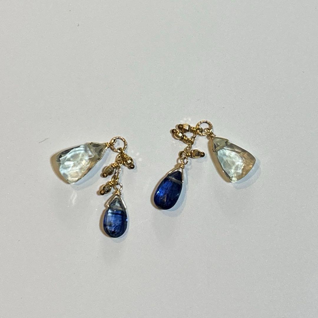 agete アガット チャーム 青 ブルー 天然石 グリーン