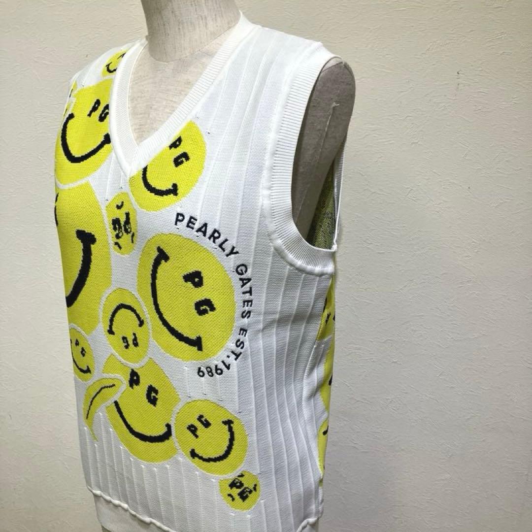 PEARLY GATES スマイリーフェイス　ニットベスト　Ｖネック　サイズ1