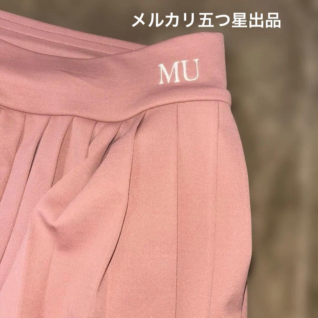 AdmiralコラボmuピンクLプリーツスカートテニスウェアスコートレディース