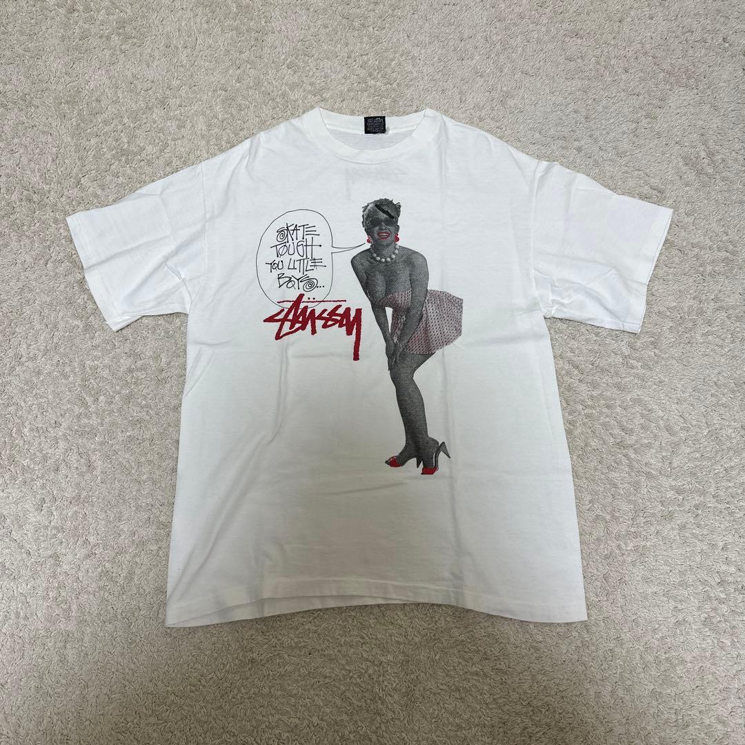 80s黒タグstussy フォトT