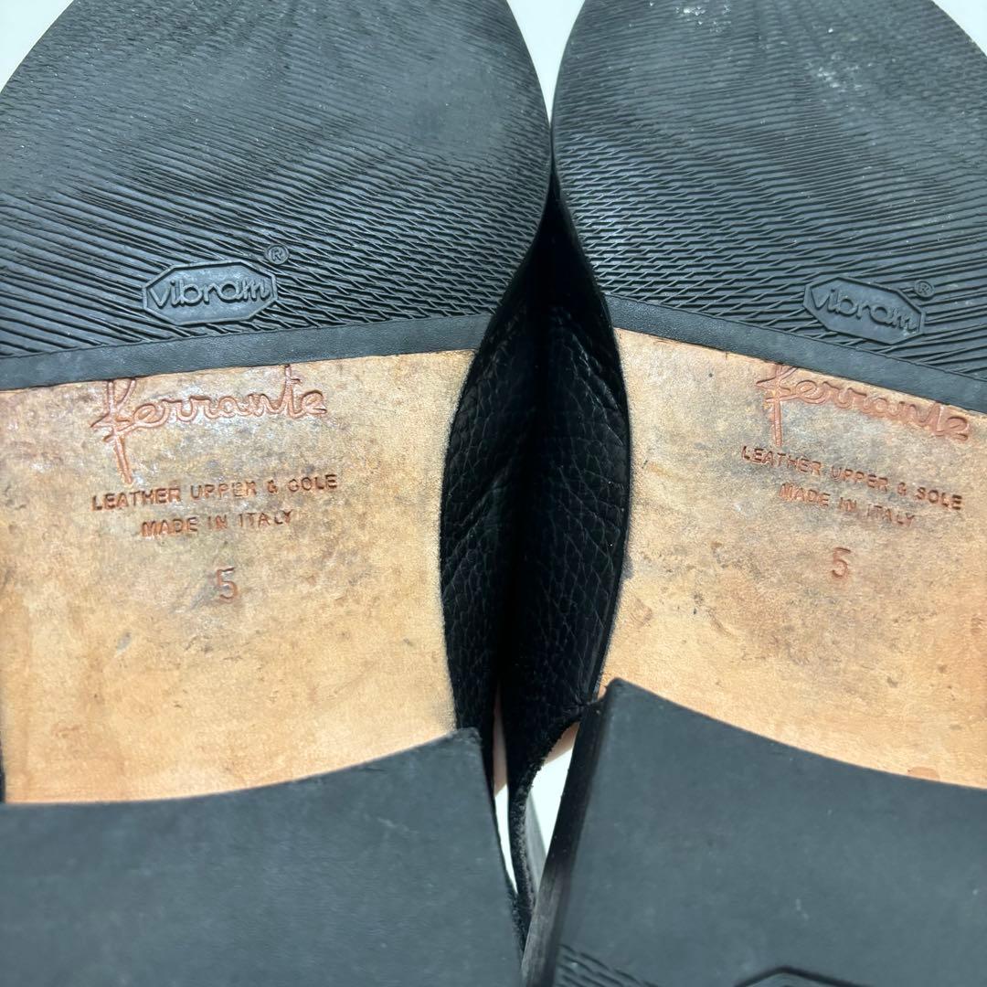 FERRANTE (フェランテ) タッセル レザーサンダル 革靴イタリア製　5