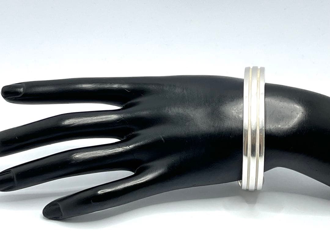 h587 希少　ヴィンテージ　ティファニー　1995 グルーブド　バングル925