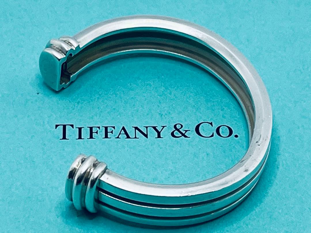 h587 希少　ヴィンテージ　ティファニー　1995 グルーブド　バングル925