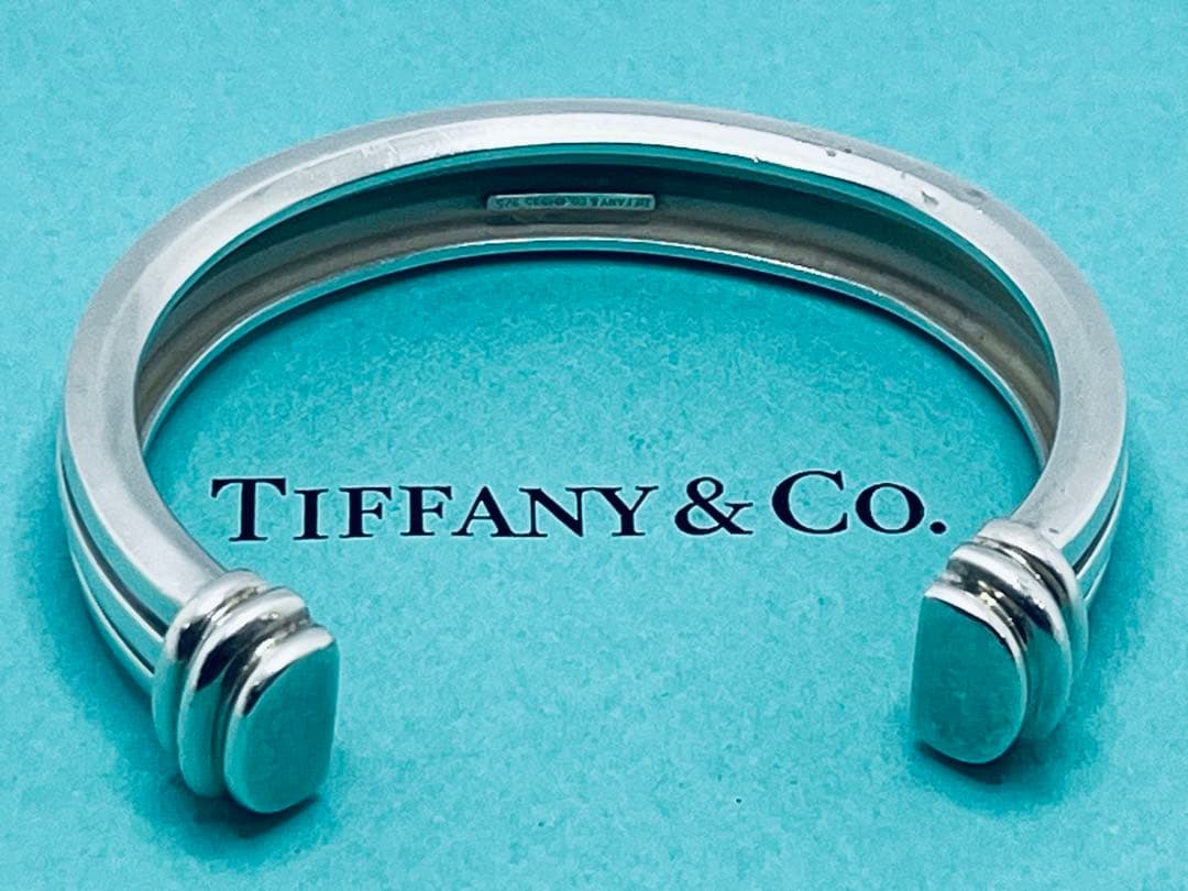 h587 希少　ヴィンテージ　ティファニー　1995 グルーブド　バングル925