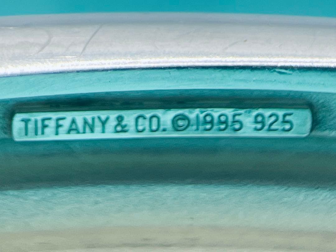 h587 希少　ヴィンテージ　ティファニー　1995 グルーブド　バングル925