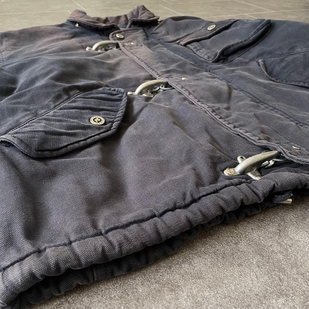 90's ヴィンテージ ダック ファイヤーマンジャケット 短丈 茄子紺 L