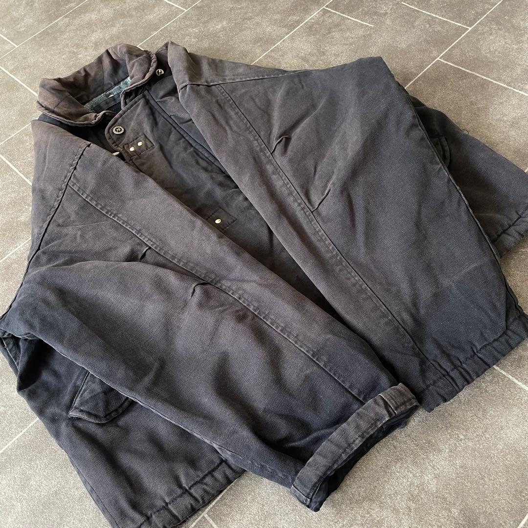 90's ヴィンテージ ダック ファイヤーマンジャケット 短丈 茄子紺 L