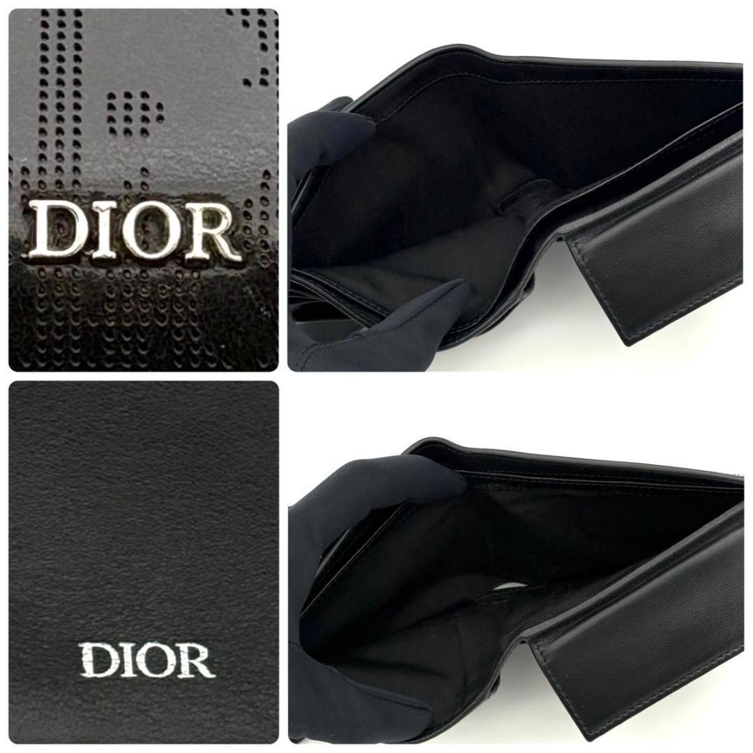 ディオール 折財布 オブリーク トロッター柄 ギャラクシー 黒 ブラック2533