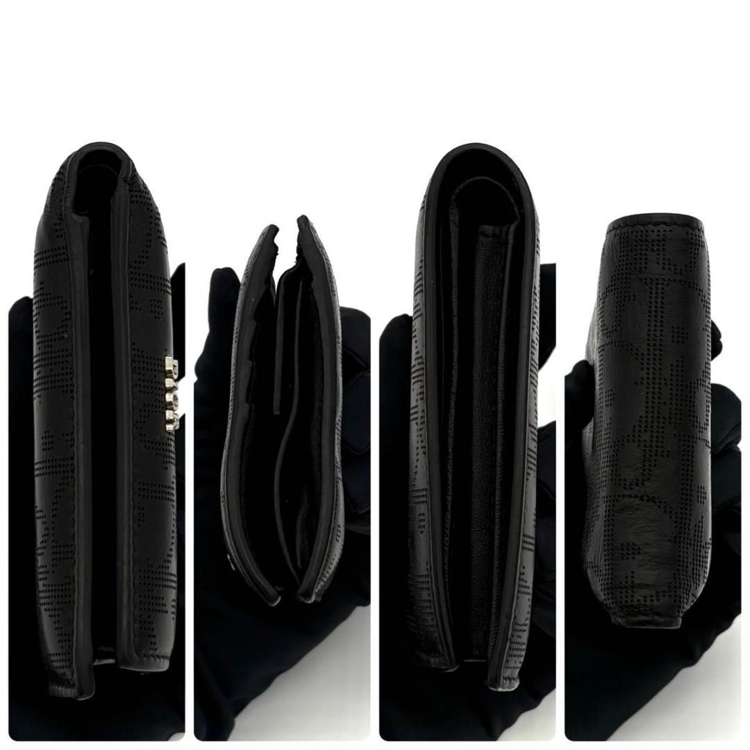 ディオール 折財布 オブリーク トロッター柄 ギャラクシー 黒 ブラック2533