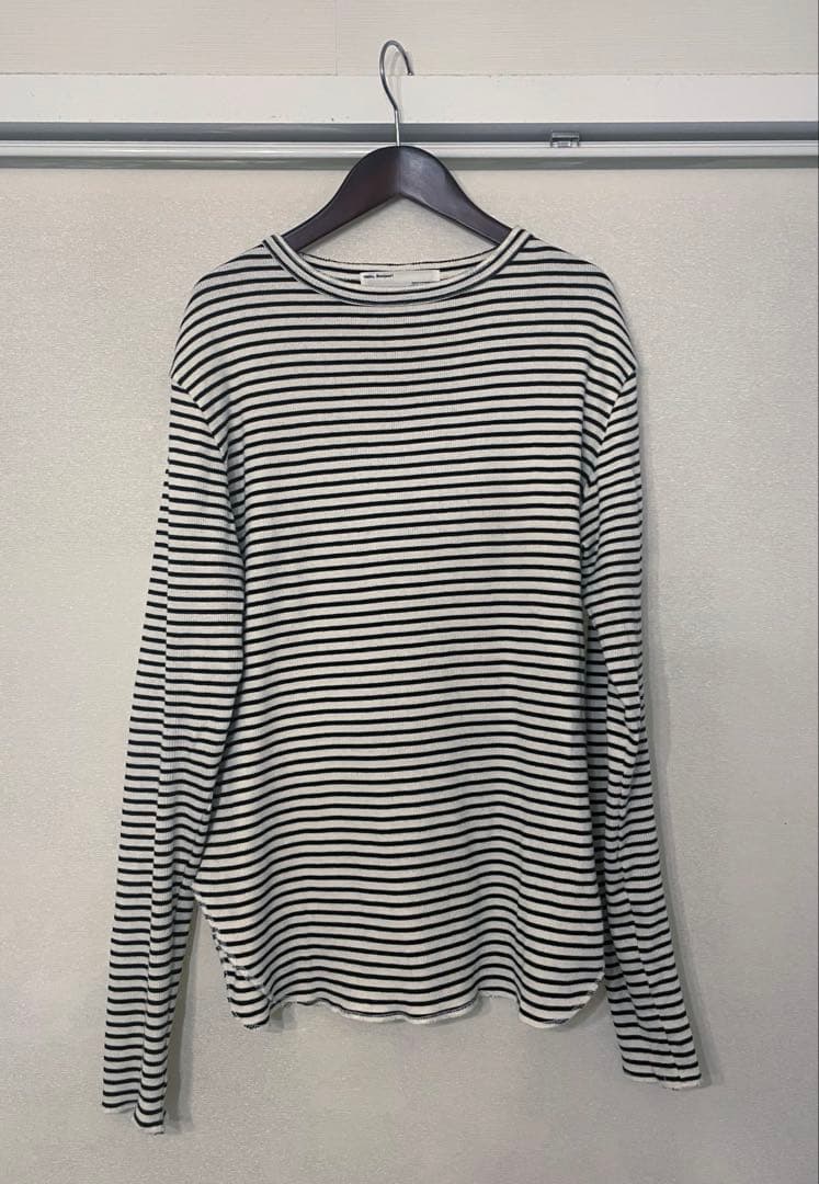 BORDER RIB LONGSLEEVE T-SHIRT ホワイト