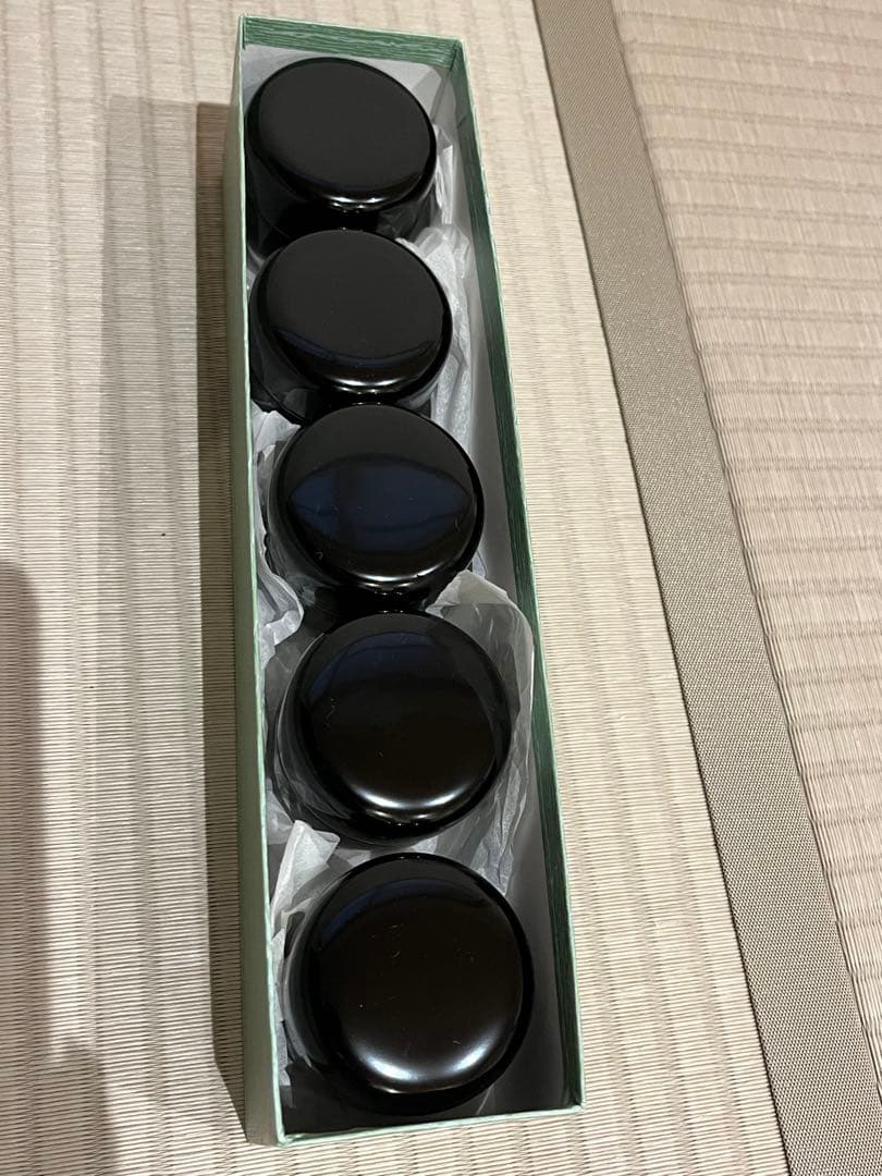 茶歌舞伎用　本漆手塗の小棗五客と長盆のセット