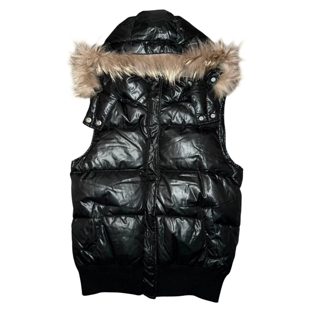 00s archive 平成初期 ファーダウンベスト 平成ギャル 短丈 y2k