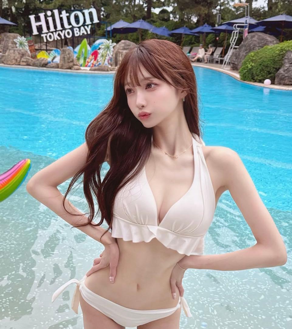 ホワイトフリルセパレート水着 9号