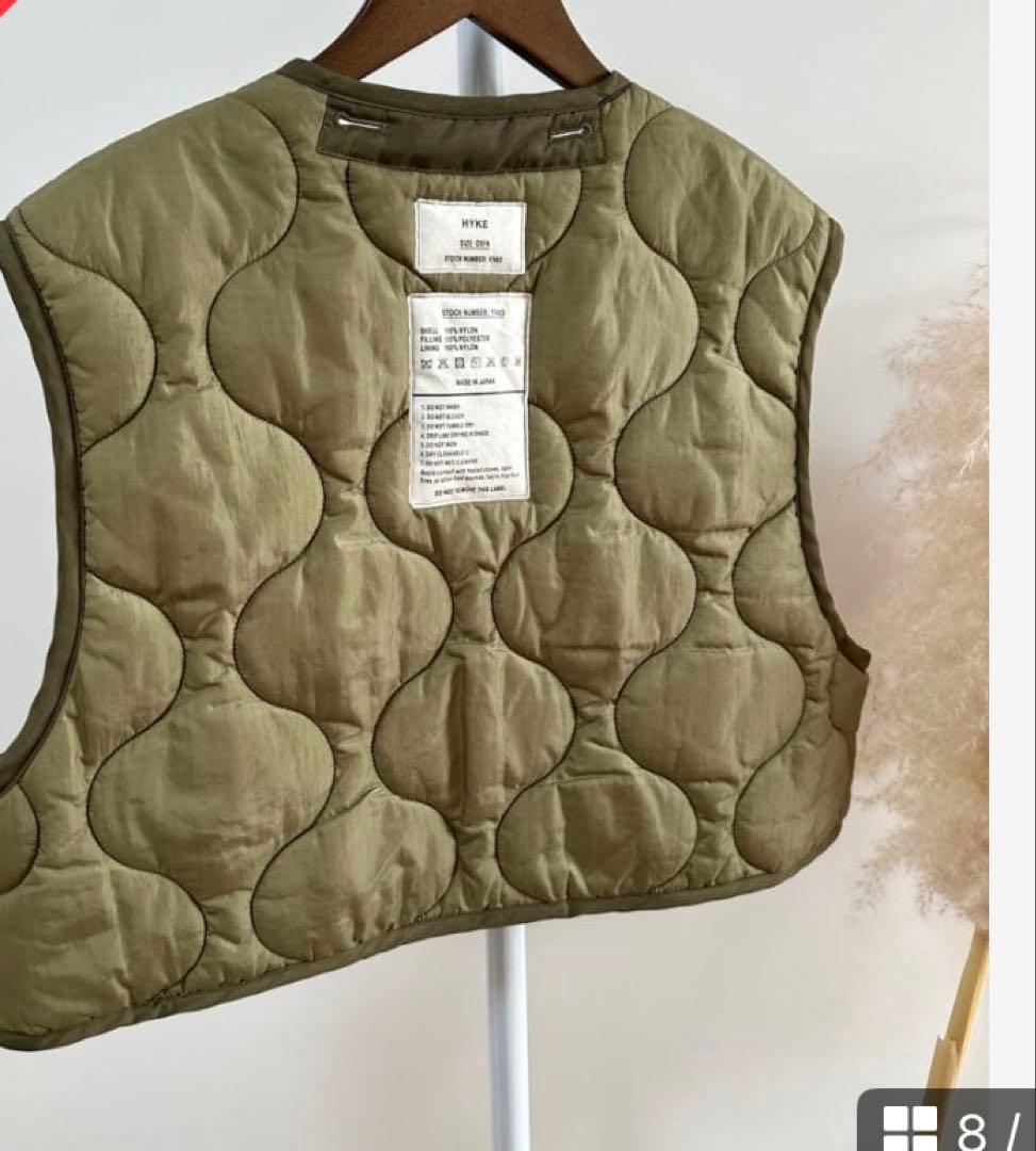 HYKE 美品　ハイクキルティングベストQUILTED CROPPED VEST